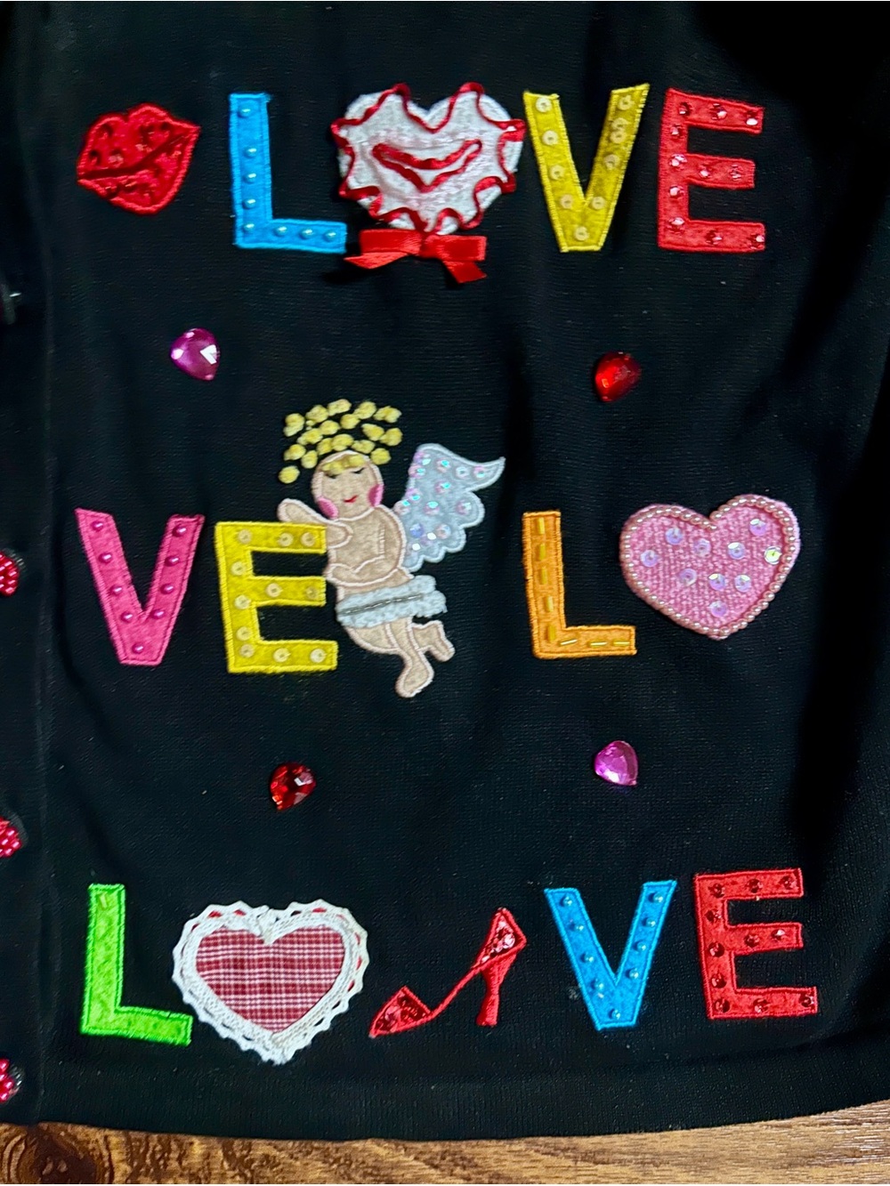 Jack B. Quick ~ X-Large ~ Multi-Colors ~ Valentine ~ Beaded ~ Cardigan Sweater - Picture 11 of 16